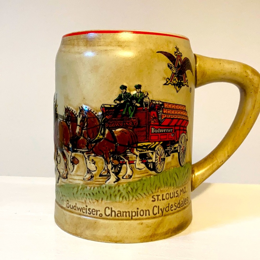 Vintage Budweiser Holiday Stein Ceramarte Brazil